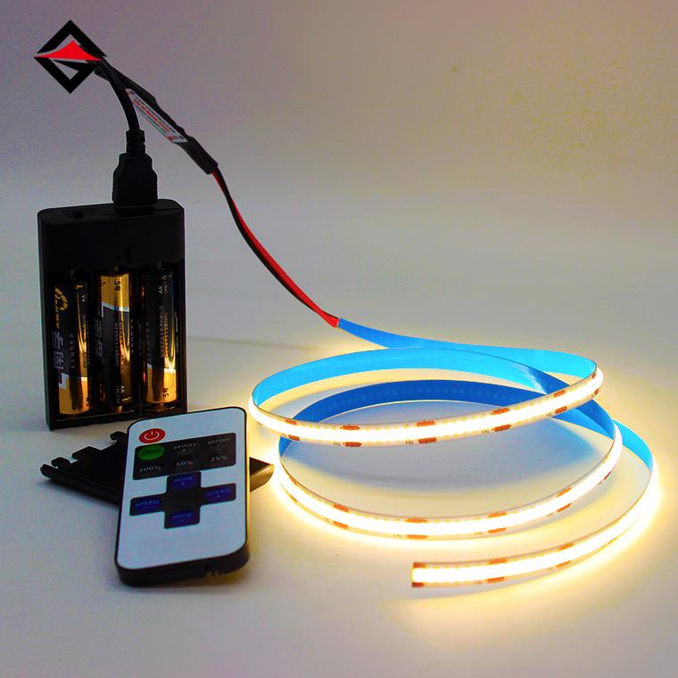 COB Light Strip USB vezérlő akkumulátordobozkészlettel